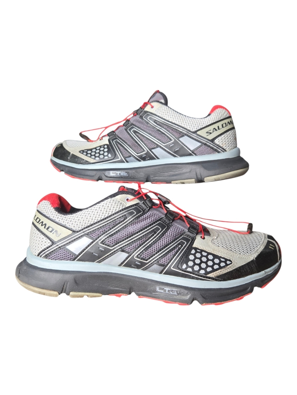 Salomon Mens Red Gray XR Mission Hiking Trail Sneakers Size 13